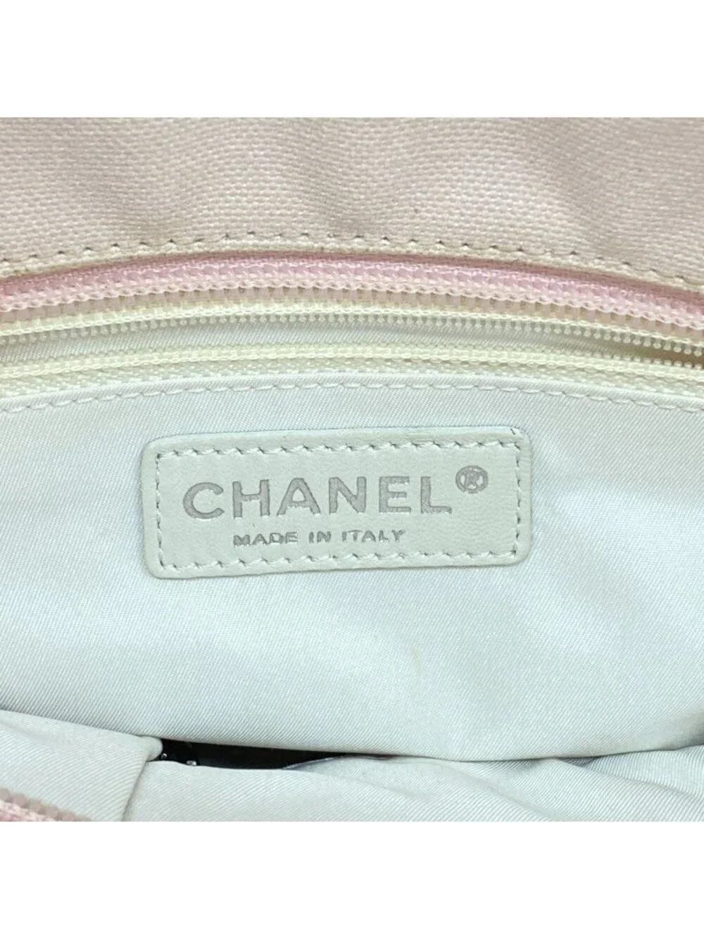 Chanel Tote Paris Biarritz Canvas Pink Silver
